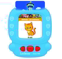 Lecteur de cartes interactif parlant bilingue Quizz Hit® Pat Patrouille avec 150 cartes double face avec quiz éducatif et machine à flashcards pour apprendre le vocabulaire en anglais et en français