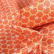 Tissu Coton enduit Riad sur fond Orange - Au mètre