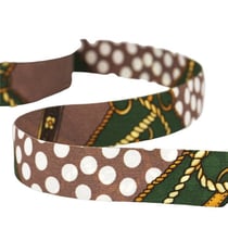 Bobine 15m Ruban foulard Vert et marron