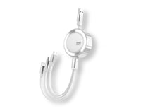 Avizar Câble Rétractable 3 en 1 Micro-USB/Lightning/USB-C vers USB-A 3A 480MBps 1,2m Argent