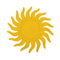 Patch soleil, écusson brodé summer vibes, motif thermocollant 9 cm, made in France