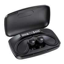 Ecouteurs Bluetooth LED Affichage Numérique Réduction Bruit Avec Power Bank Noir YONIS