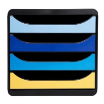 Module de classement Big Box 4 tiroirs Bee Blue - Couleurs assorties - Exacompta