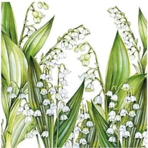 Lot de 4 serviettes en papier découpage collage 33 cm FLEUR MUGUET F 101