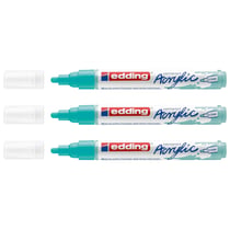 Lot de 3 marqueurs acryliques pointe 2-3 mm - EDDING - Turquoise opulent - 5100