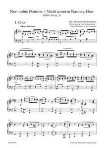 Partition musicale Mendelssohn - Psaume Non Nobis Domine op. 31