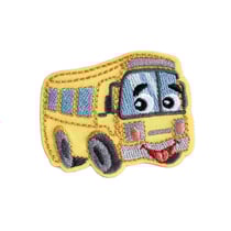 Ecusson transports rigolos bus jaune 5,2cm x 4cm