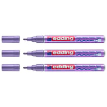 Lot de 3 marqueurs peinture permanente EDDING pointe ronde 1-2 mm - Violet Métallisé