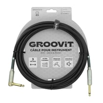 CABLE JACK 6.35 D/C - 3M - D7MM - PVC BLACK - GROOVIT®