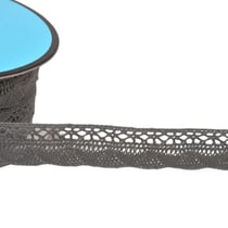 Bobine 25m dentelle éventail 19mm gris moyen
