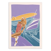 Affiche 30x40 cm - Surf car girl - Art Rider