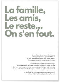 Affiche La famille, les amis... | A3 : 29,7x42cm