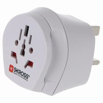 Skross Adaptateur de Voyage 2-en-1 Universel pour Angleterre 13A Blanc
