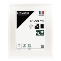 Cadre photo 40x50 cm Milan blanc avec passe-partout 30x40 cm