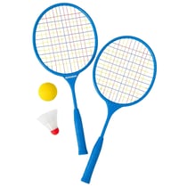Set de Badminton Junior 2 Raquettes Courtes 45 cm avec Volant et Balle en Mousse Pour Enfants - Couleur Aléatoire
