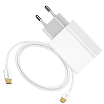 Mayaxess Chargeur Secteur 20W + Câble USB-C 1m pour Samsung Galaxy S25 Edge Blanc