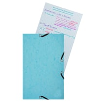 Chemise 3 rabats à élastiques Aquarel + 25 fiches bristol 125x200mm - 4 couleurs assorties - Couleurs assorties - x 10 - Exacompta