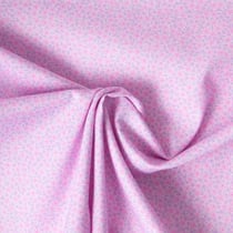 Tissu Popeline de Coton légère Tapis floral rose, lavande et bleu pastel sur fond Rose pâle