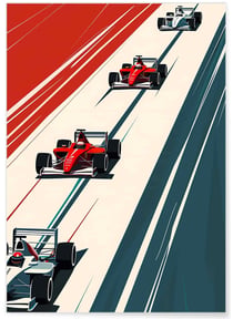Affiche course automobile vintage - Formule 1 | A3 : 29,7x42cm