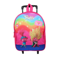 Sac à dos à roulettes 32 cm maternelle Les Trolls Rose - BAGTROTTER