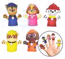 Set de 5 marionnettes a doigts pat patrouille - mini figurines - theatre, spectacle