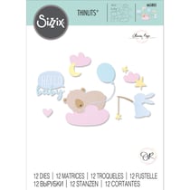 Matrices de découpe Thinlits Sizzix - Hello Baby par Olivia Rose - Métal