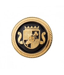 Carte de 3 boutons Blason en métal à queue OR/NOIR 15mm - Prym Jaune