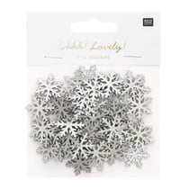 Confettis flocons de neige en bois argentés