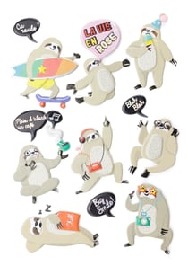 15 STICKERS PARESSEUX EFFET 3D 40