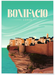 Affiche ville Bonifacio | A3 : 29,7x42cm