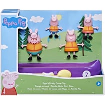 Peppa le cochon et sa famille voyage en canoe - 5 pieces - figurines peppa pig - mini univers