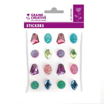 16 pierres précieuses adhésives multicolores 20 mm