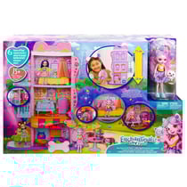Coffret appartement des enchantimals - maison 3 etages - poupee 15 cm, chiot, accessoires - mattel - hhc18