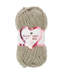 Pelote à tricoter CREATIVE CHENILLOVE SPARKLE - 100gr - Rico Design 07 Taupe Marron