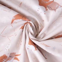 Tissu Coton imprimé Arty Dalima dans l'espace sur fond Gris clair