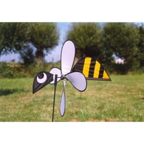Moulin à vent abeille bee 75 x 65 cm - girouette - déecoration jardin, terrasse