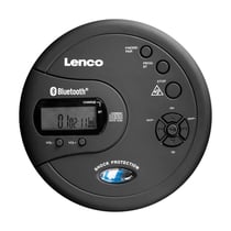 Lenco Lecteur CD MP3 Portable Bluetooth avec Anti-Choc et Écran LCD Noir