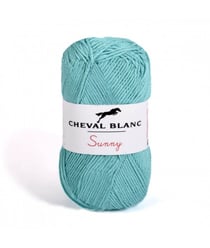 Pelote de coton à tricoter SUNNY UNI - Cheval blanc - PPSC 272 Bleu