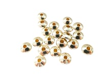 6 Perles rondelles intercalaires 5.5*3mm acier inox doré