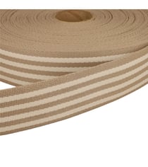 Sangle Stripe Bicolore 40mm ecru au mètre