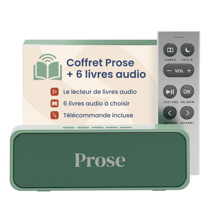 Prose Coffret Premium - Lecteur de Livres Audio + 6 Livres au Choix - sans Écran, Interface Intuitive - Idéal Cadeau Parents et Seniors - Prose