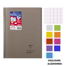 Cahier - A4 (21x29,7cm) - Grands carreaux - 160 pages - couverture en polypro - à spirale - Clairefontaine - Koverbook