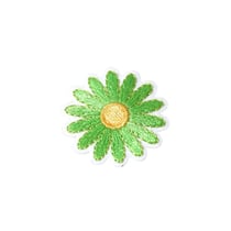 Ecusson thermocollant marguerite vert 3,3cm x 3,3cm