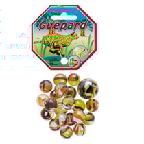 Filet de 20 billes 1.6cm + 1 calots guépard 2.5cm - jeu de recréation - bille