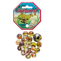 Filet de 20 billes 1.6cm + 1 calots guépard 2.5cm - jeu de recréation - bille