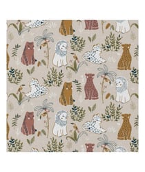 Tissu coton animaux de la savane de 135 cm de largeur Lin Marron vendu par 50 cm