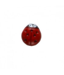Carte de 4 boutons Petite coccinelle 11mm - Distrifil Blanc