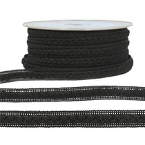 Bobine 20m Galon robe bicolore Noir/noir 14mm