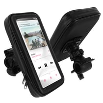 Support Vélo et Moto Smartphone Fixation guidon Housse étanche zippée - Noir