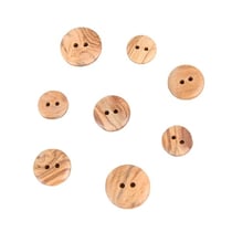 Lot de 6 boutons bois 2 trous bois naturel